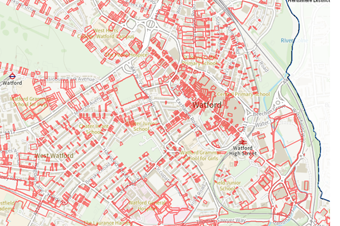 Planning applications map of Watford