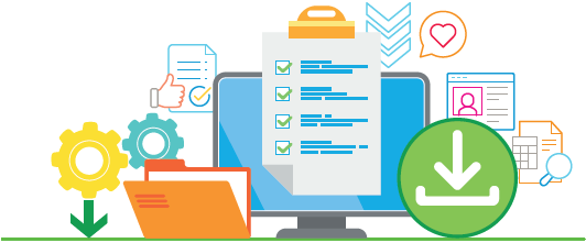 application form and folders as an icon