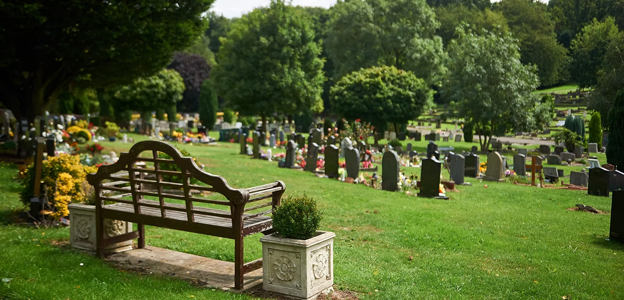 Watford Cemetery with headstones