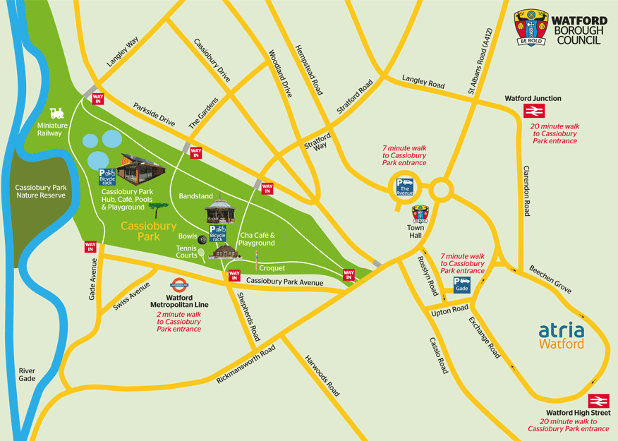 Map of Cassiobury Park