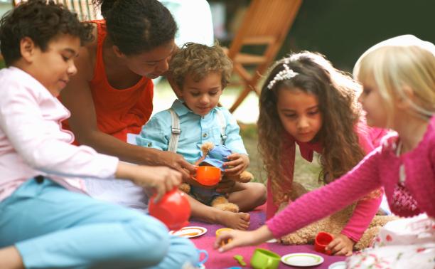 Children playing stock image