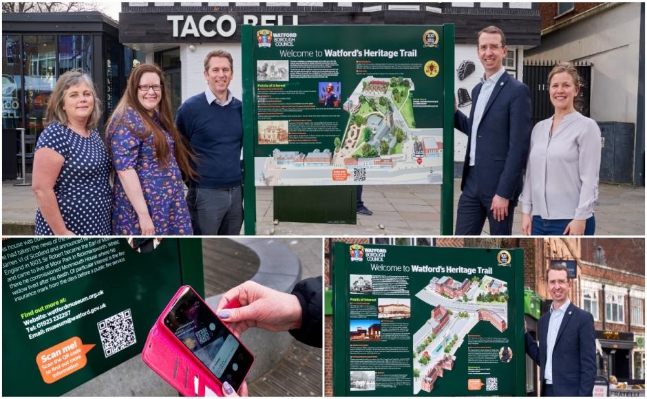 Collage of town centre heritage boards