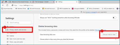 Deleted data in Microsoft Edge