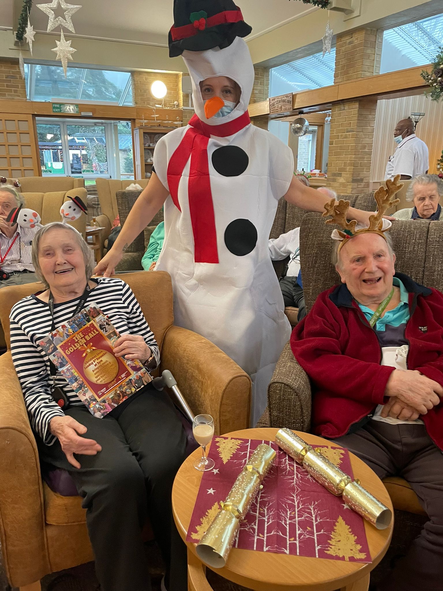 Photo from Care Home showing residents enjoying the ‘Golden Ball Christmas Show’