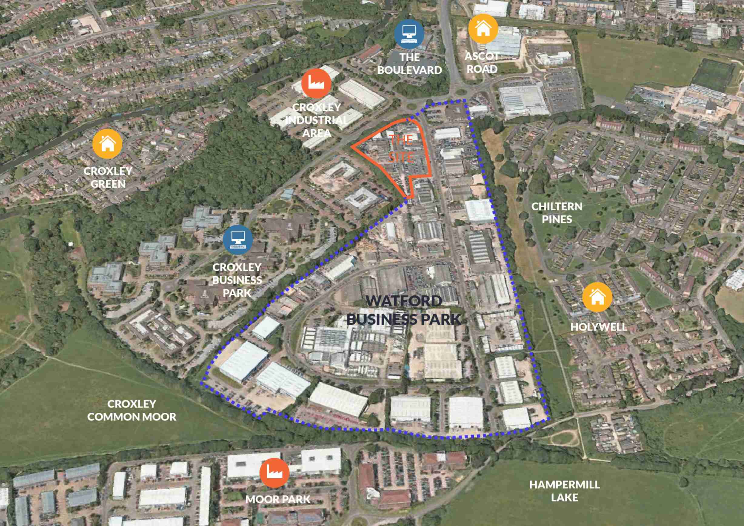 Greenhill crescent wider context aerial view