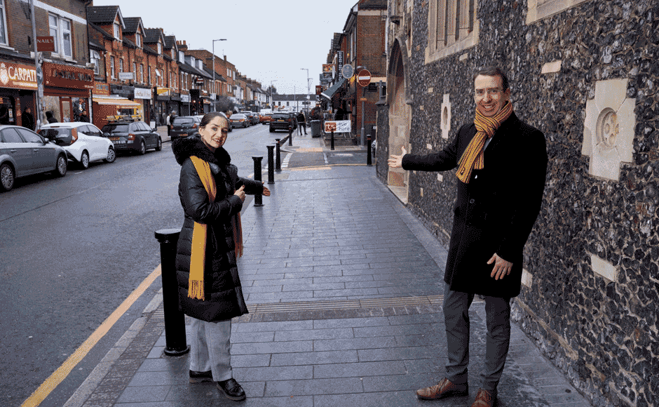 The Mayor Peter Taylor and Deputy Mayor Aga Dychton at Market Street