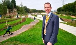 Elected Mayor of Watford, Peter Taylor at the launch opening of Oxhey Activity Park
