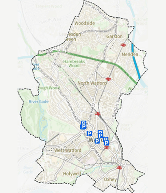 Town Centre car parks map