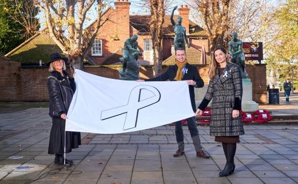 White ribbon flag sj 007