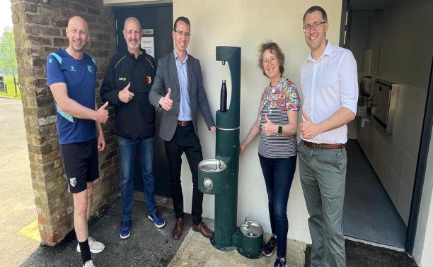 New Changing Places facility and water fountain at Woodside Playing Field