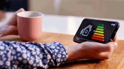 A person checking their energy use on their phone app