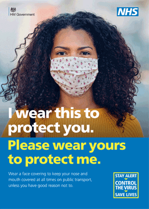 NHS face covering advice poster