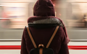 A person waiting for a train