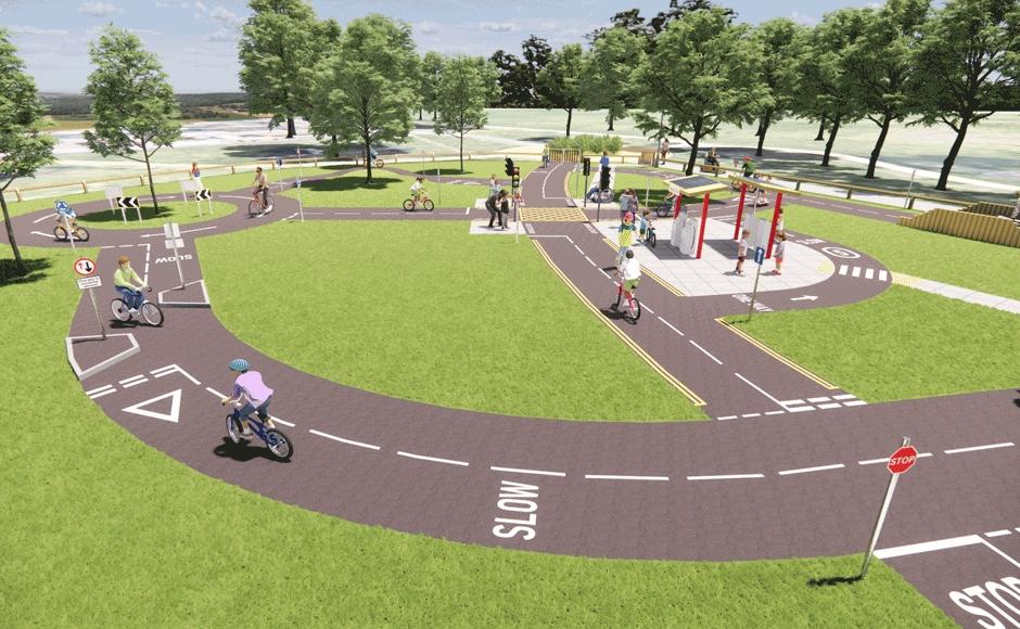 New CGI image of the learn to ride facility in King Georges V park
