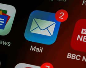 Mail app on a smart phone screen