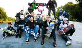 A group of skateboarders