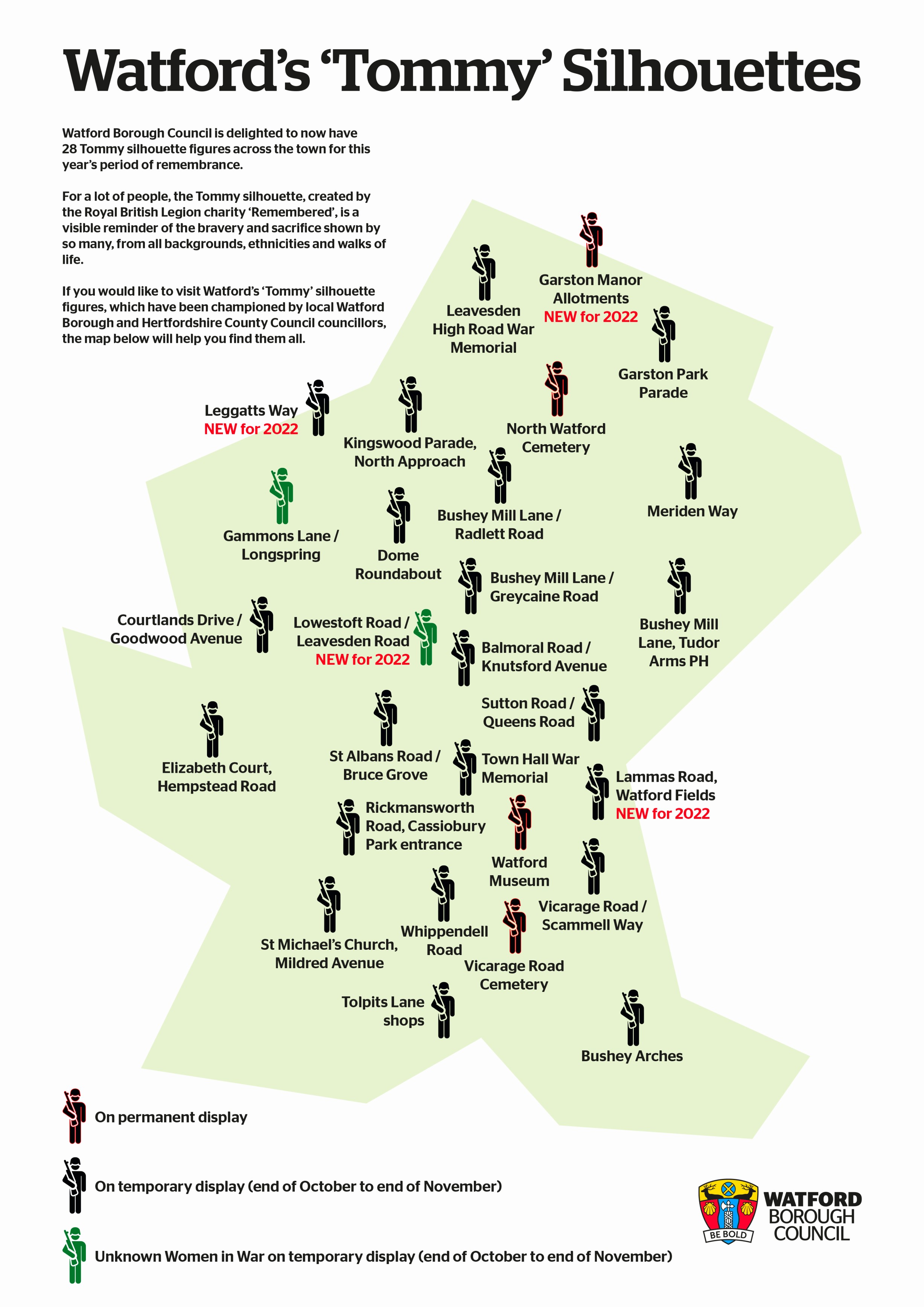 Silhouette figures of First World War soldiers