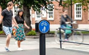 People walking through the town